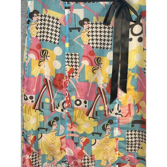 Y2K Bentley A Babydoll Dress Size 0 Chiffon Retro Graphic Ladies Twee Academia - Picture 3 of 8